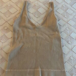 Aura Tan Ribbed Knit Top